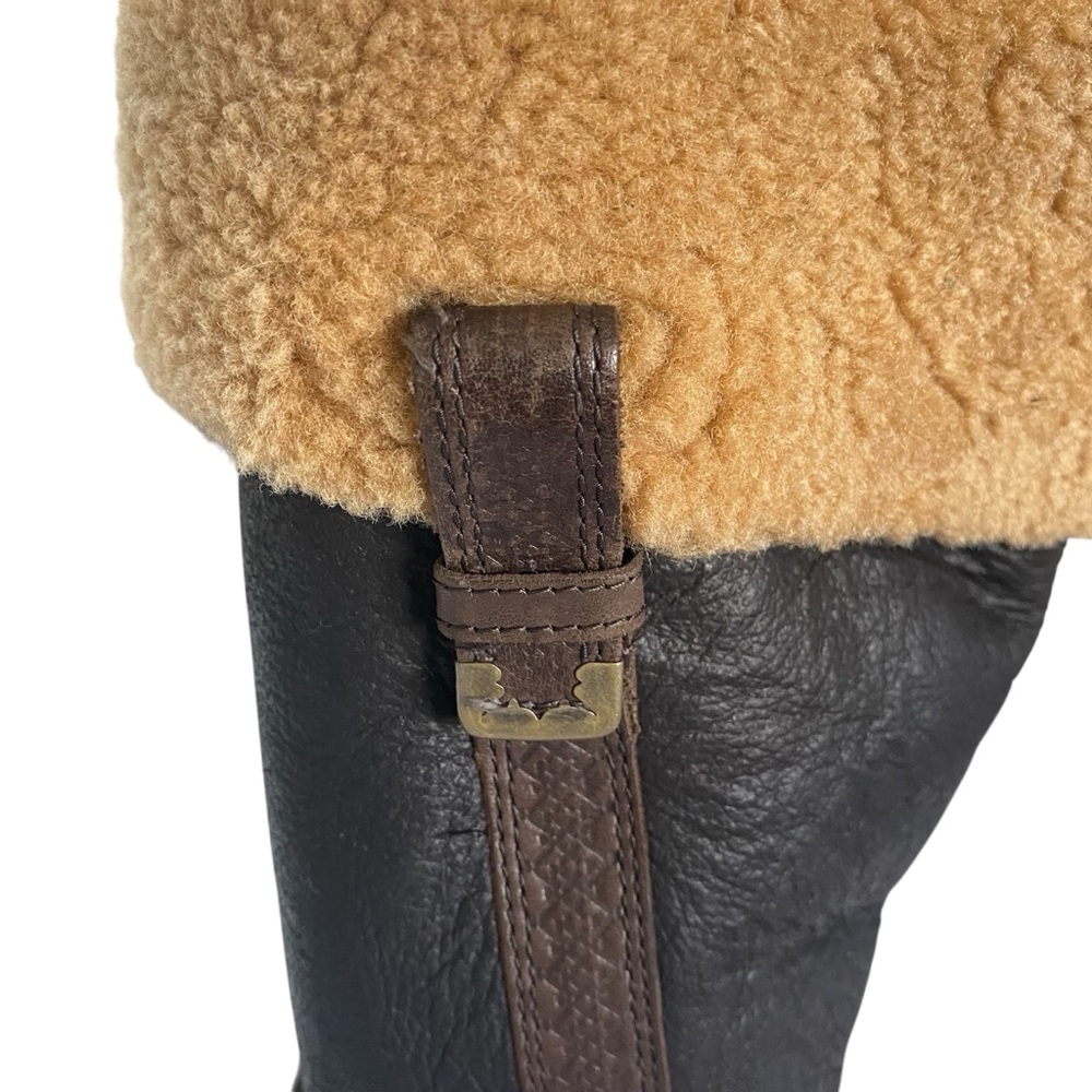UGG Sheepskin & Leather Brown Tall Winter Boots - Excellent Condition - W5 - Picture 5 of 15